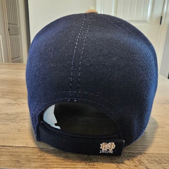 Vintage Notre Dame Strapback Hat Cap Y2K Blue Gold Fighting Irish Clover NCAA - Picture 4 of 9